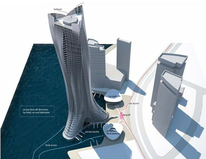 Schumacher Tower Showing Automated Boat Storage